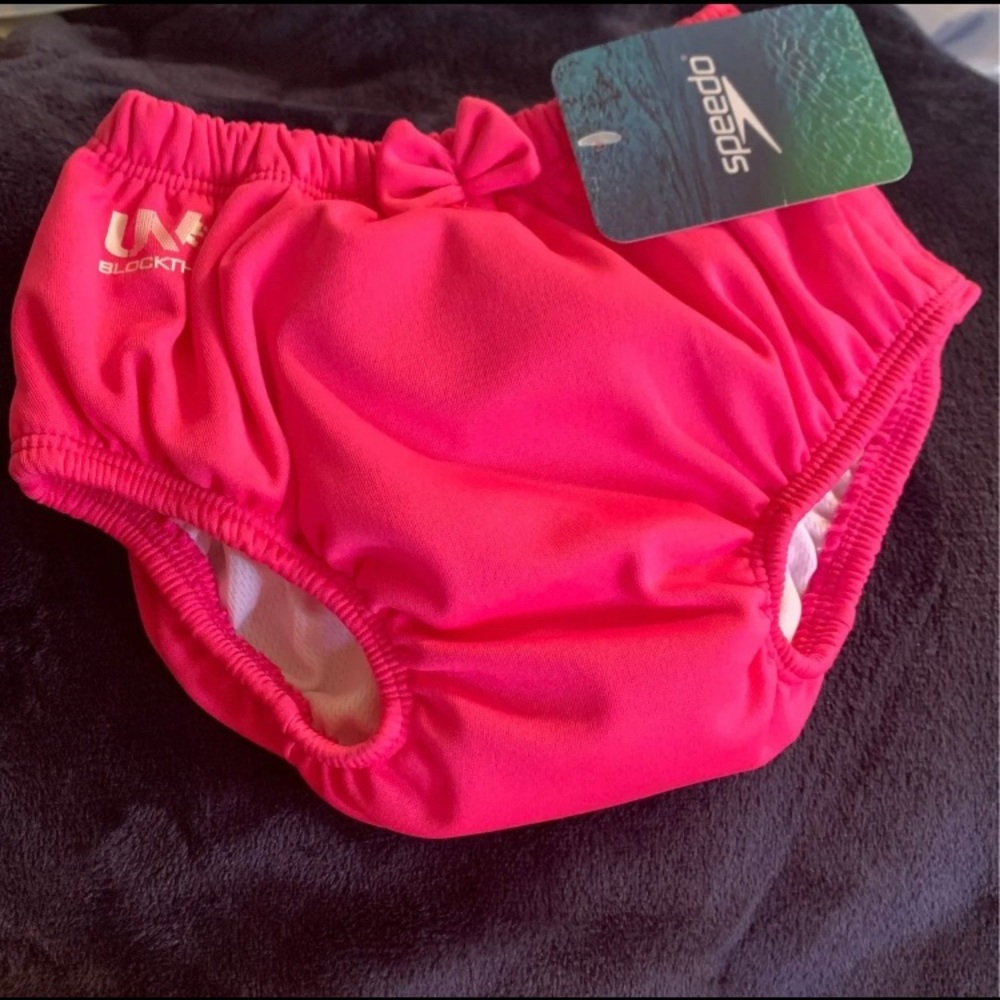 Speedo Girls Blowfish Reusable Swim Diapers - Pink